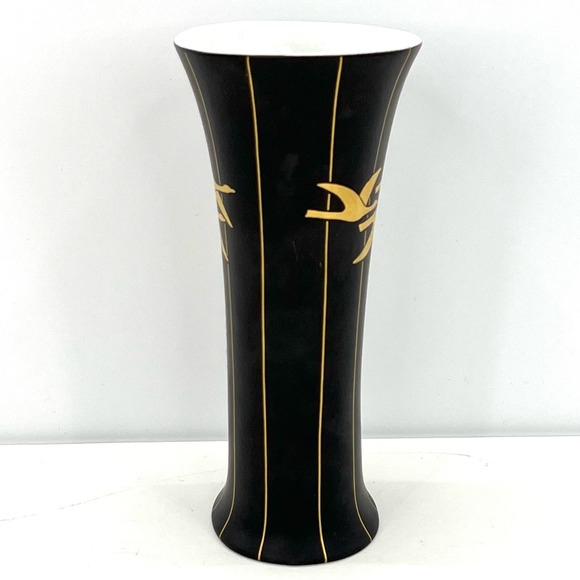 Kaiser West Germany Intermezze Designer: K Nossek black and gold vase - Picture 2 of 7